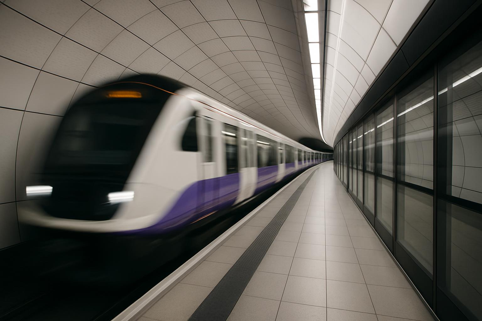 Elizabeth line train at a modern London Underground platform